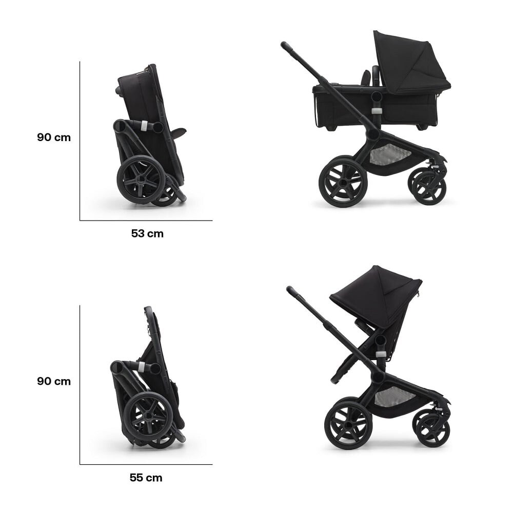 Carucior 2in1 BUGABOO Fox 5 Renew BG100051131, 5 puncte, 0 luni+, negru