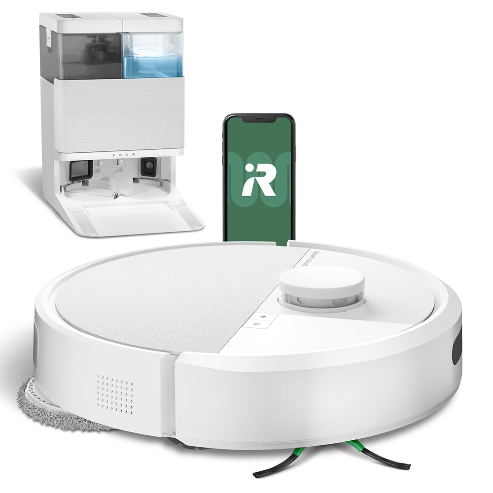Aspirator robot IROBOT Roomba Plus 405+ G185240, 0.29l, autonomie max 180 min, functie mop, alb