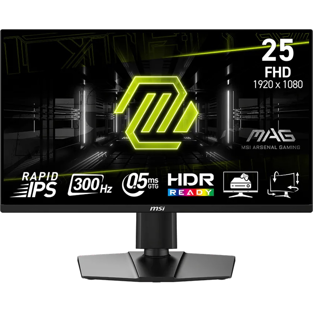 Monitor Gaming LED Fast IPS MSI MAG 255PXF, 24.5", Full HD, 300Hz, AMD FreeSync Premium, HDR Ready, boxe, negru