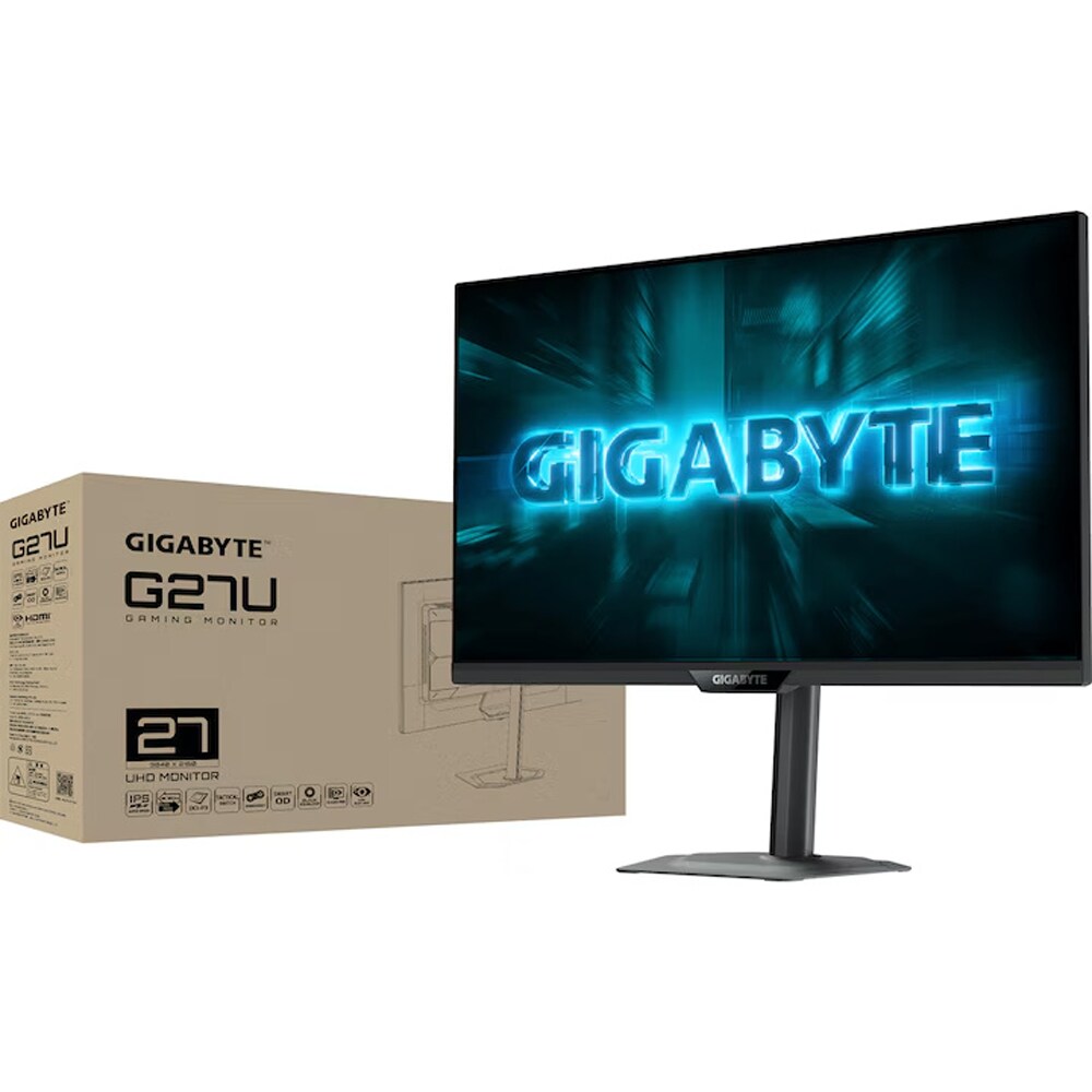 Monitor Gaming LED SS IPS GIGABYTE G27U, 27", 4K UHD, 160Hz / 320Hz Full HD, DisplayHDR 400, negru