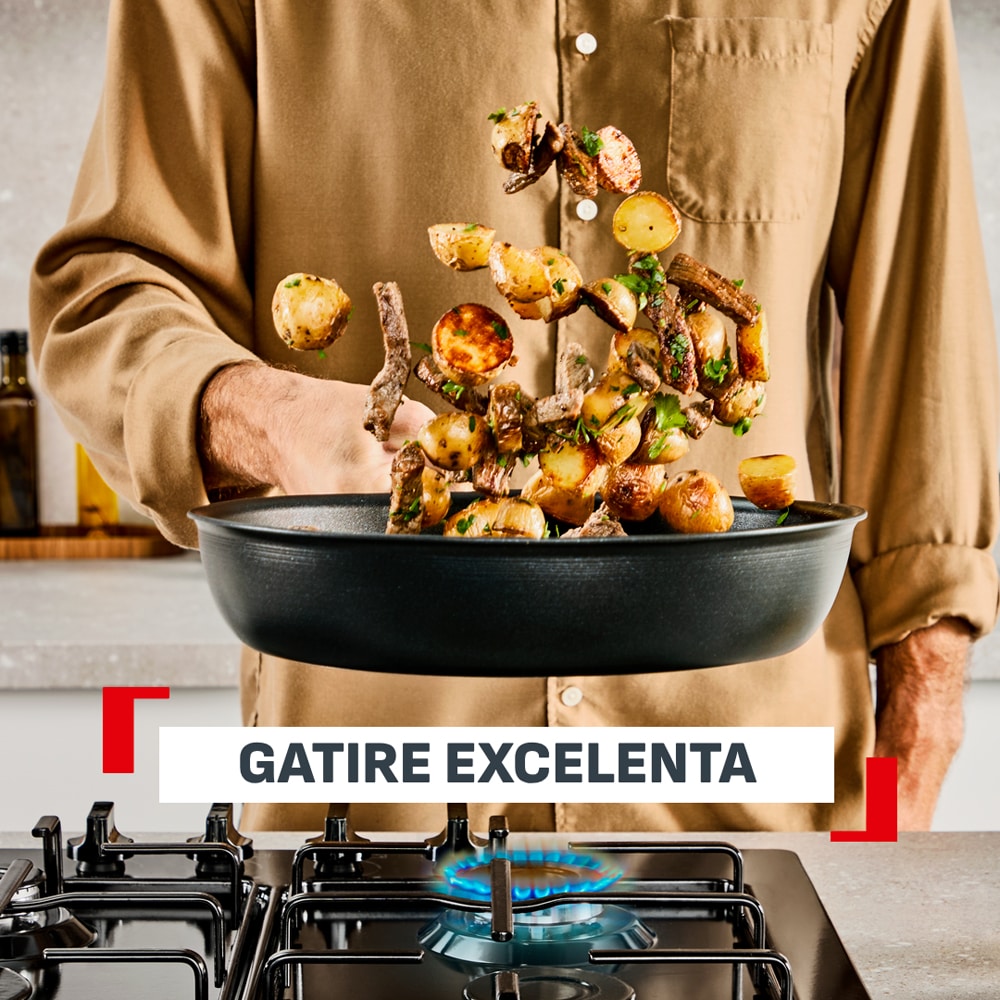 Tigaie TEFAL Excellence+ G3300702, 30 cm, aluminiu, negru
