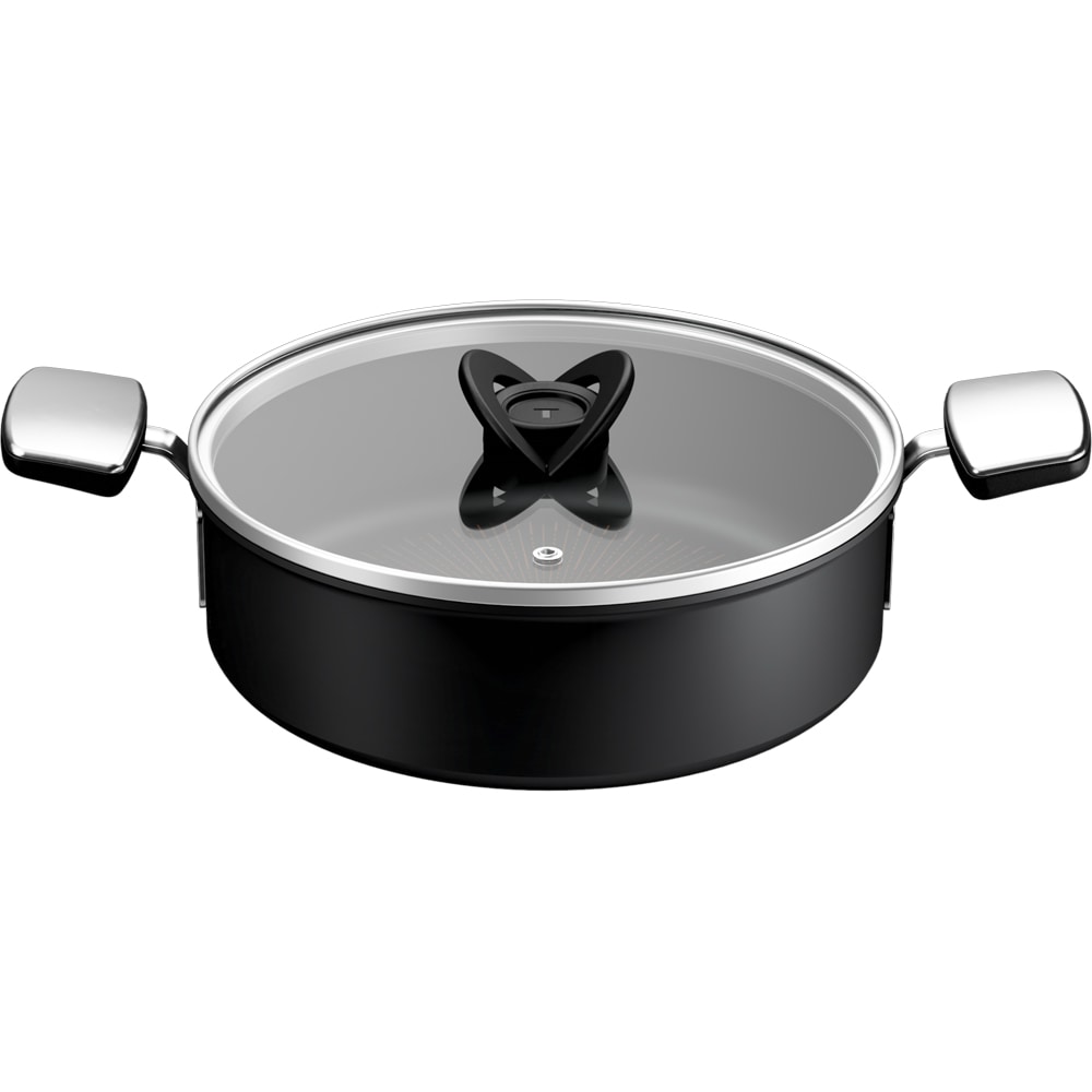 Cratita cu capac TEFAL Excellence G3307053, 3.3l, 24cm, aluminiu, negru