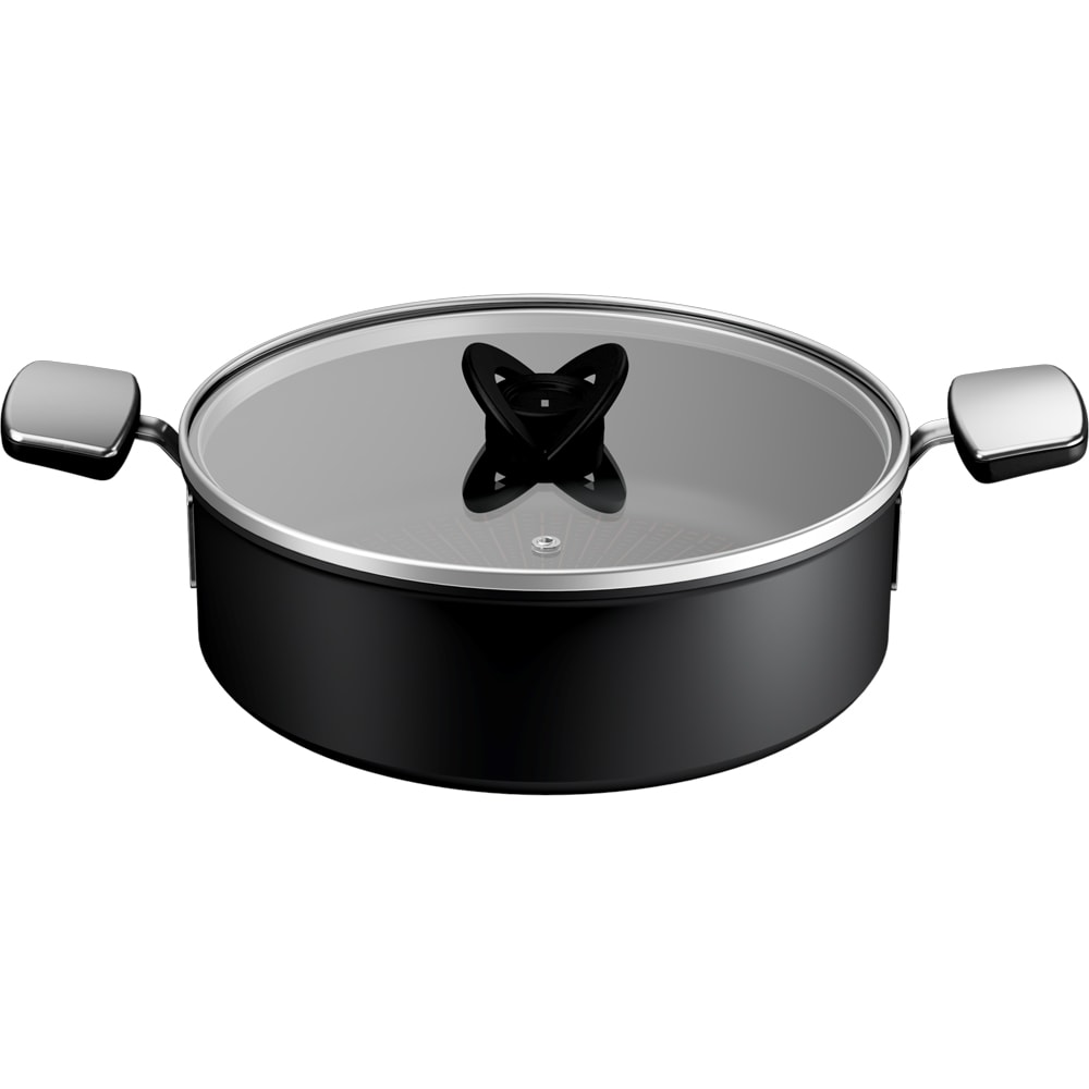Cratita cu capac TEFAL Excellence G3307153, aluminiu, 4.3l, 26cm, negru