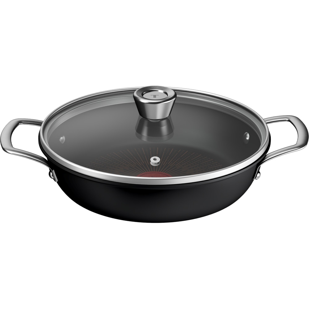 Cratita cu capac TEFAL Excellence G3308802, aluminiu, 24cm, negru