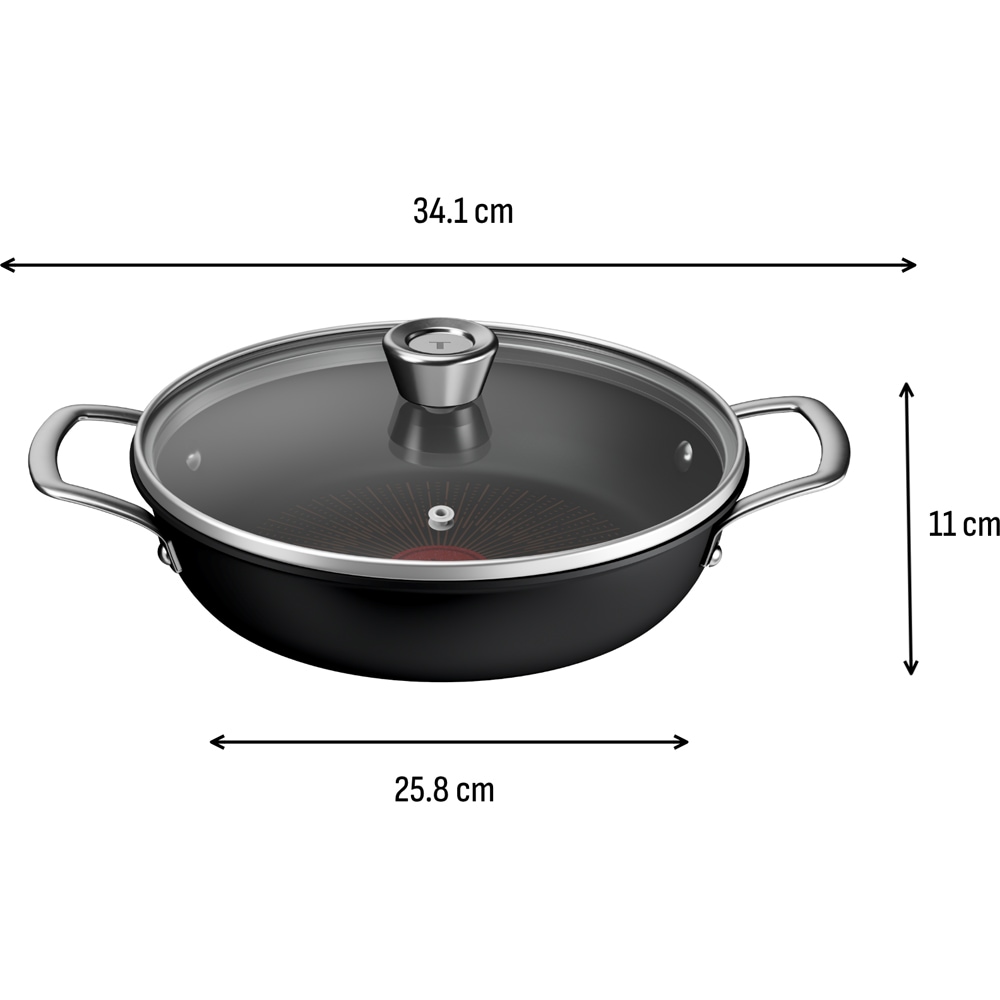 Cratita cu capac TEFAL Excellence G3308802, aluminiu, 24cm, negru