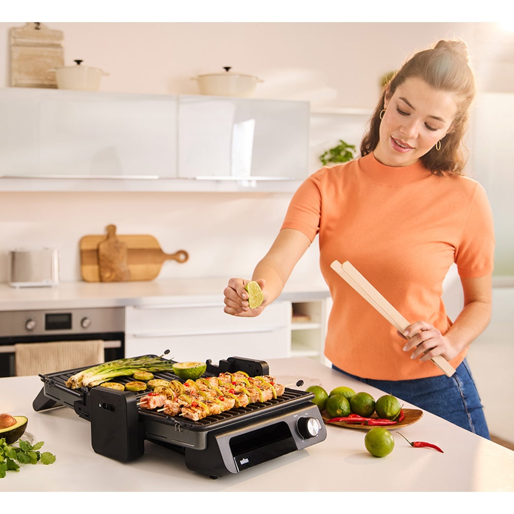 Gratar electric BRAUN MultiGrill 5 CG5033, 2000W, argintiu inchis-negru