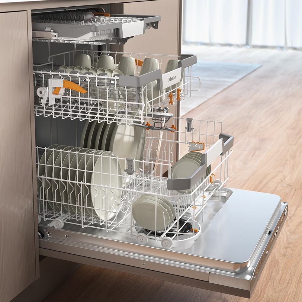 Masina de spalat vase incorporabila MIELE G 7085 SCVi XXL AutoDos, 14 seturi, 5 programe, 60 cm, Clasa A, panou comanda inox