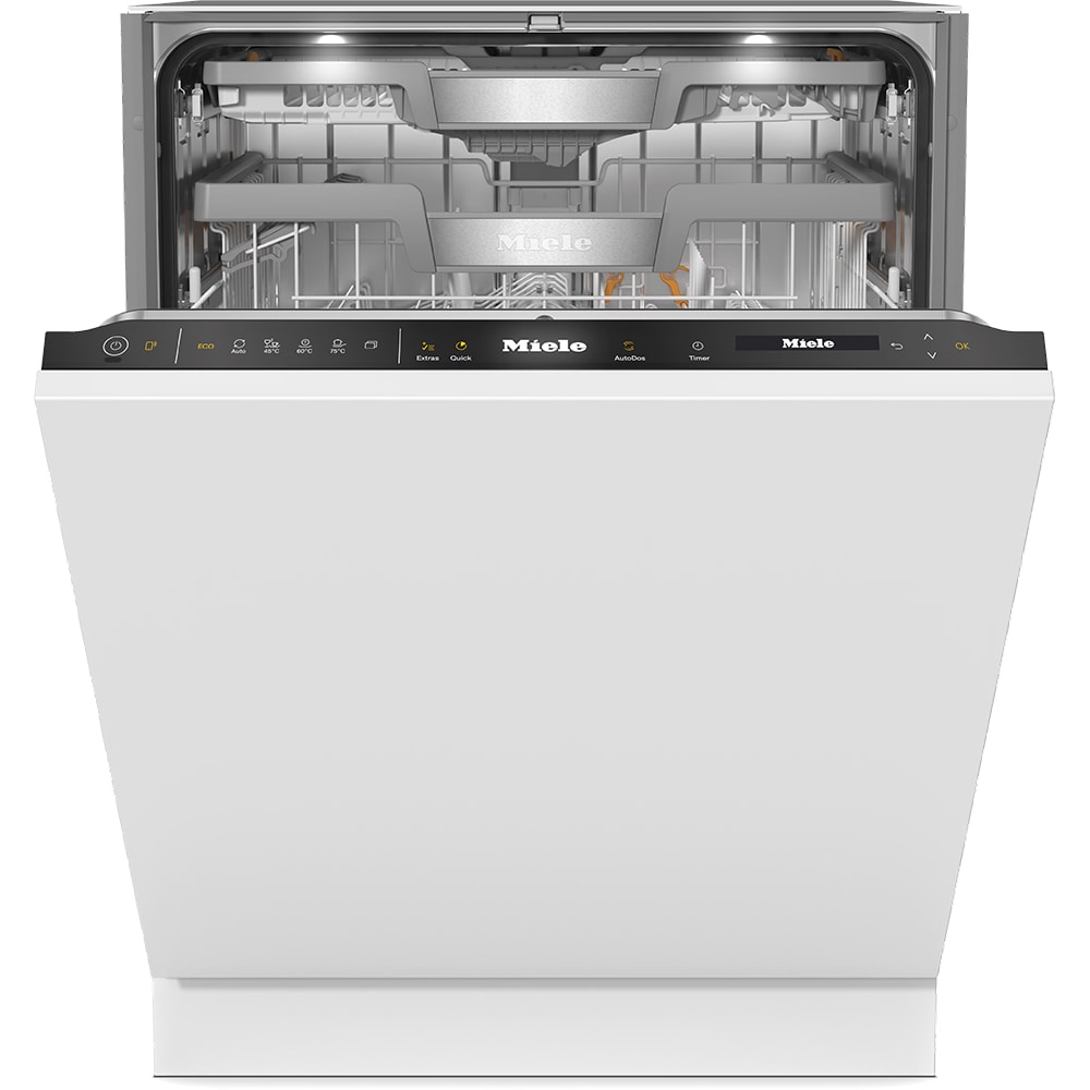 Masina de spalat vase incorporabila MIELE G 7790 SCVi AutoDos K2O, 14 seturi, 5 programe, 60 cm, Clasa A, panou comanda negru
