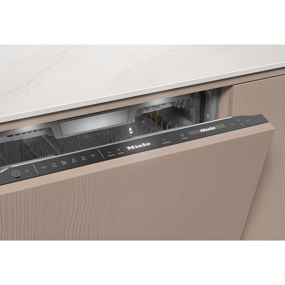 Masina de spalat vase incorporabila MIELE G 7790 SCVi AutoDos K2O, 14 seturi, 5 programe, 60 cm, Clasa A, panou comanda negru
