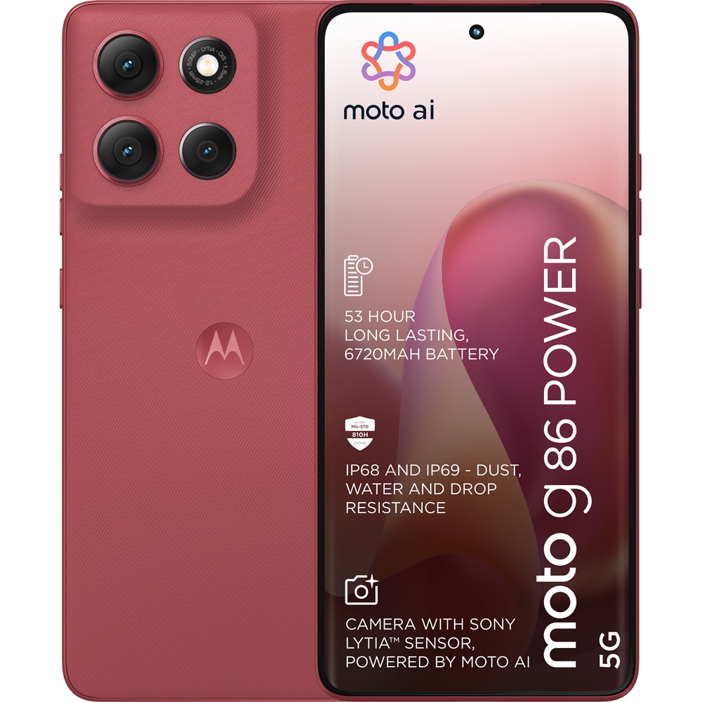 Telefon MOTOROLA G86 Power, 256GB, 12GB RAM, Dual SIM, Chrysanthemum
