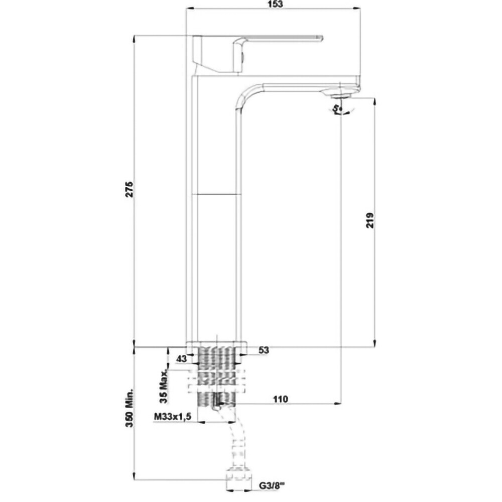 Baterie lavoar GALA Cubo 3987100, metal, argintiu