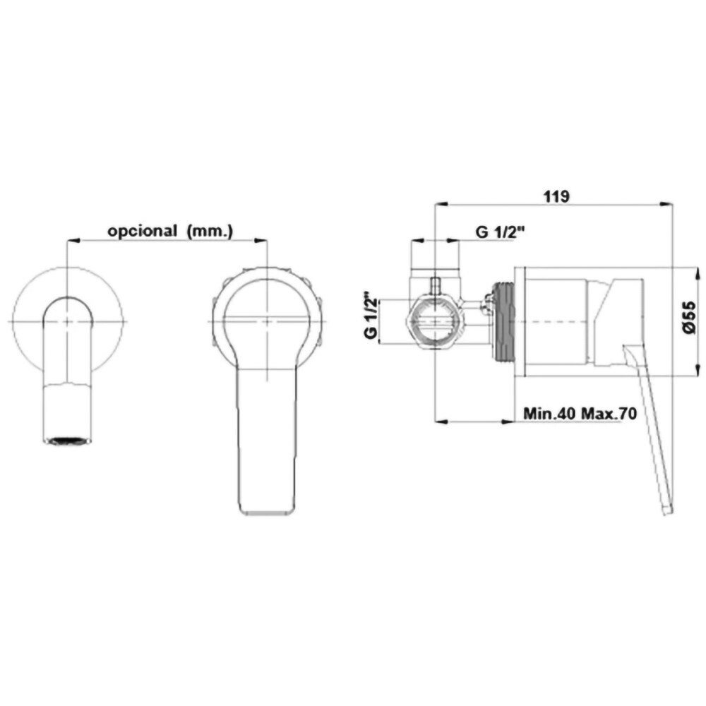 Baterie lavoar GALA Gadea 3988200, metal, argintiu