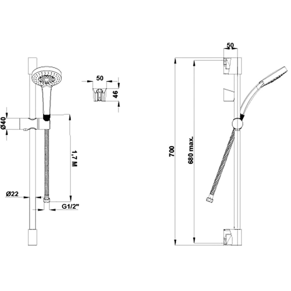 Set dus GALA 4835800, 1 functie, argintiu