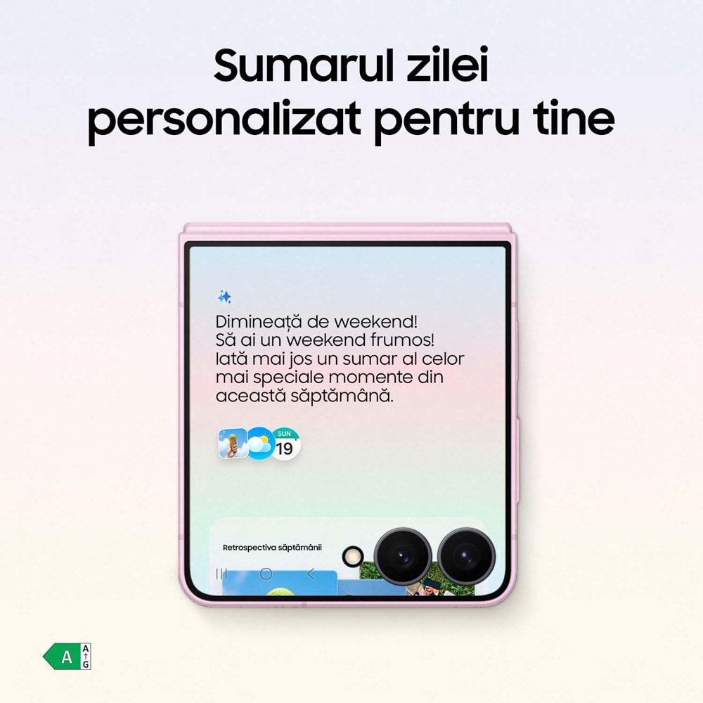 Telefon SAMSUNG Galaxy Z Flip8, 256GB, 12GB RAM, Dual SIM, Graphite