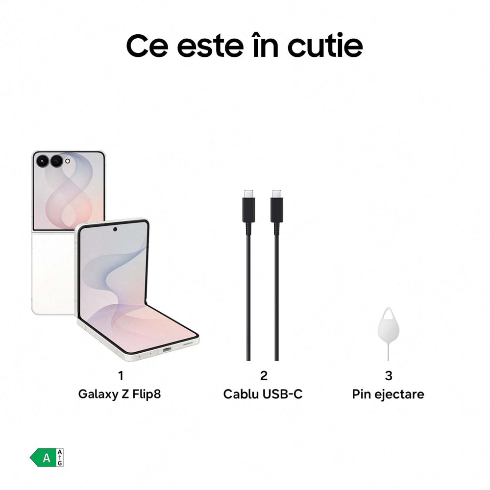 Telefon SAMSUNG Galaxy Z Flip8, 256GB, 12GB RAM, Dual SIM, Cream