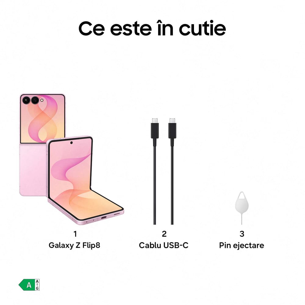 Telefon SAMSUNG Galaxy Z Flip8, 256GB, 12GB RAM, Dual SIM, Pink