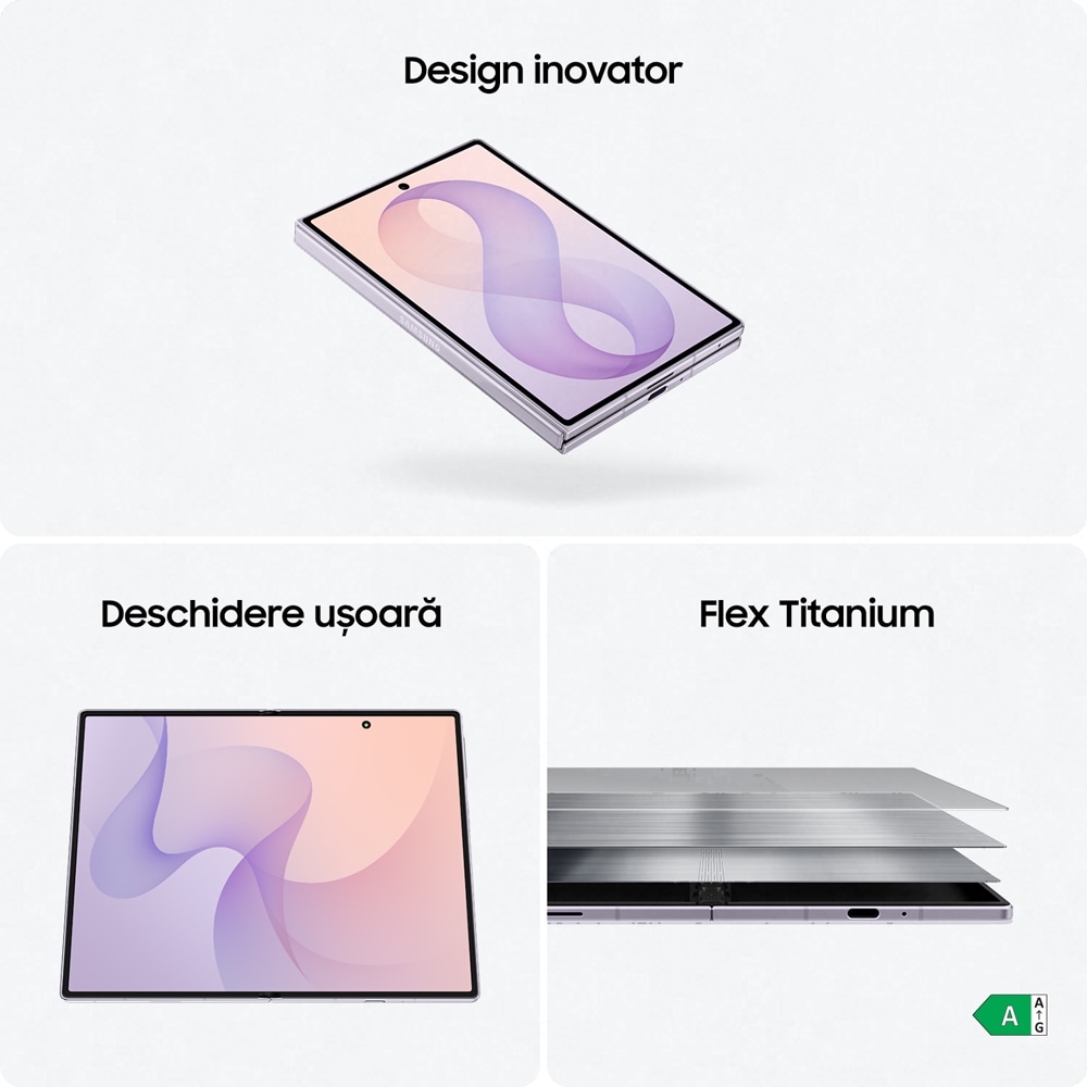 Telefon SAMSUNG Galaxy Z Fold8 5G, 512GB, 12GB RAM, Dual SIM, Lavender