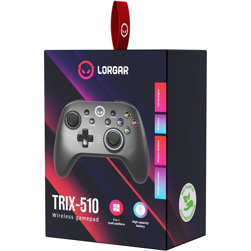 Gamepad Wireless LORGAR Trix-510 (Switch, Android/PC, PS3), negru