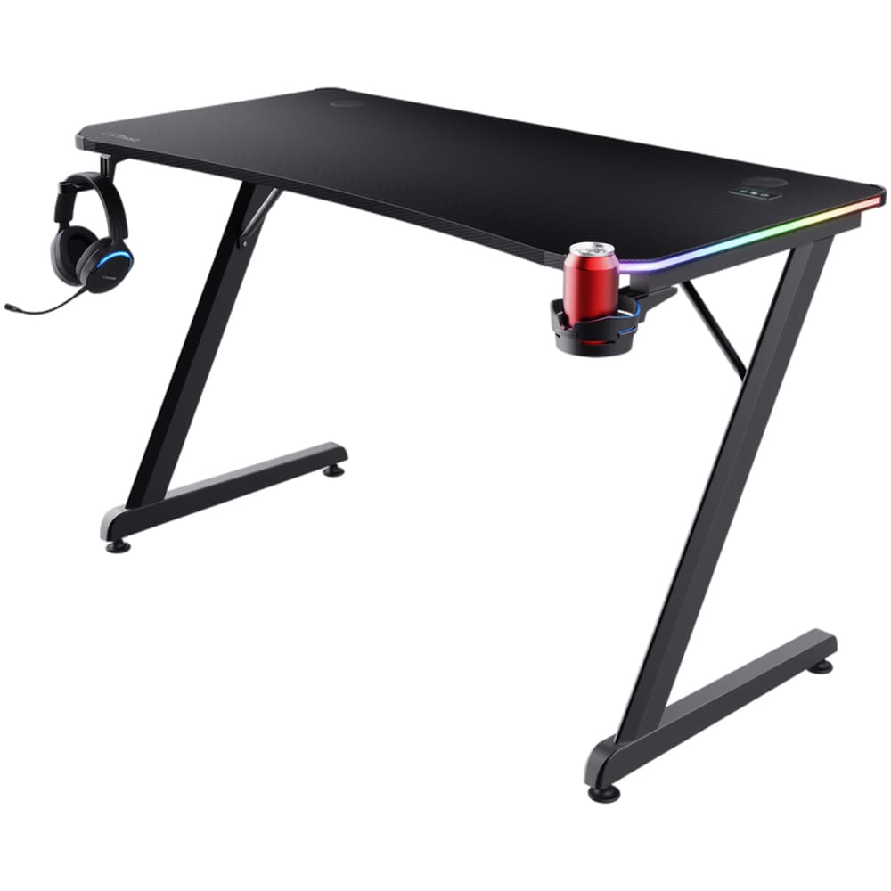 Birou Gaming TRUST GXT 709 Luminus, RGB, negru