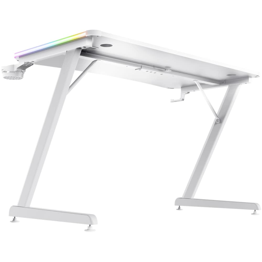 Birou Gaming TRUST GXT 709 Luminus, RGB, alb