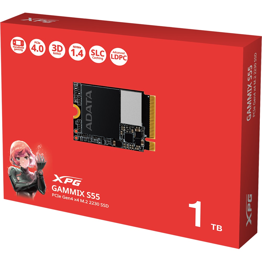 Solid-State Drive (SSD) ADATA XPG GAMMIX S55, 1TB, PCI Express 4.0 x4, M.2, SGAMMIXS55-1T-C