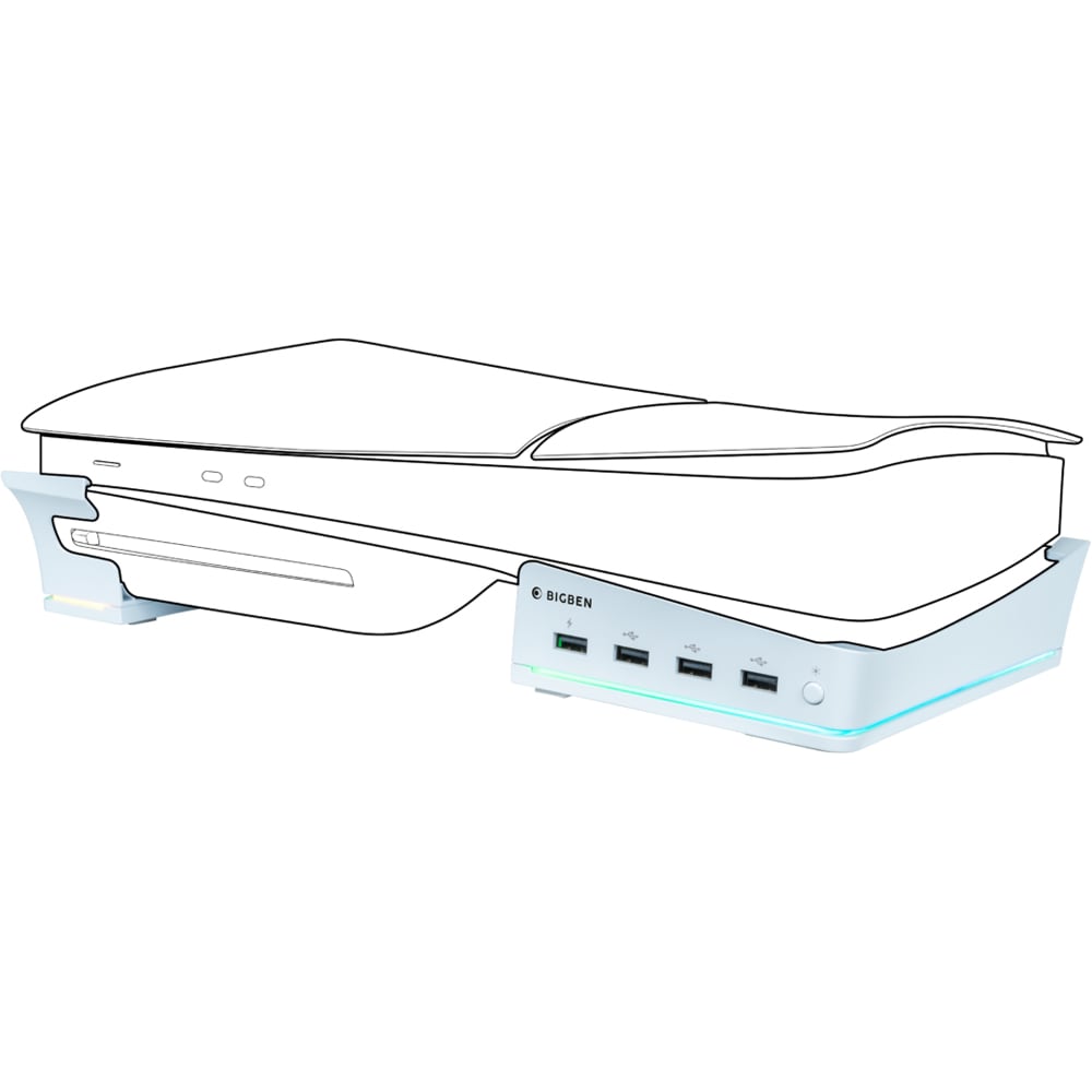 Stand orizontal NACON pentru PS5 Slim, USB-A, alb