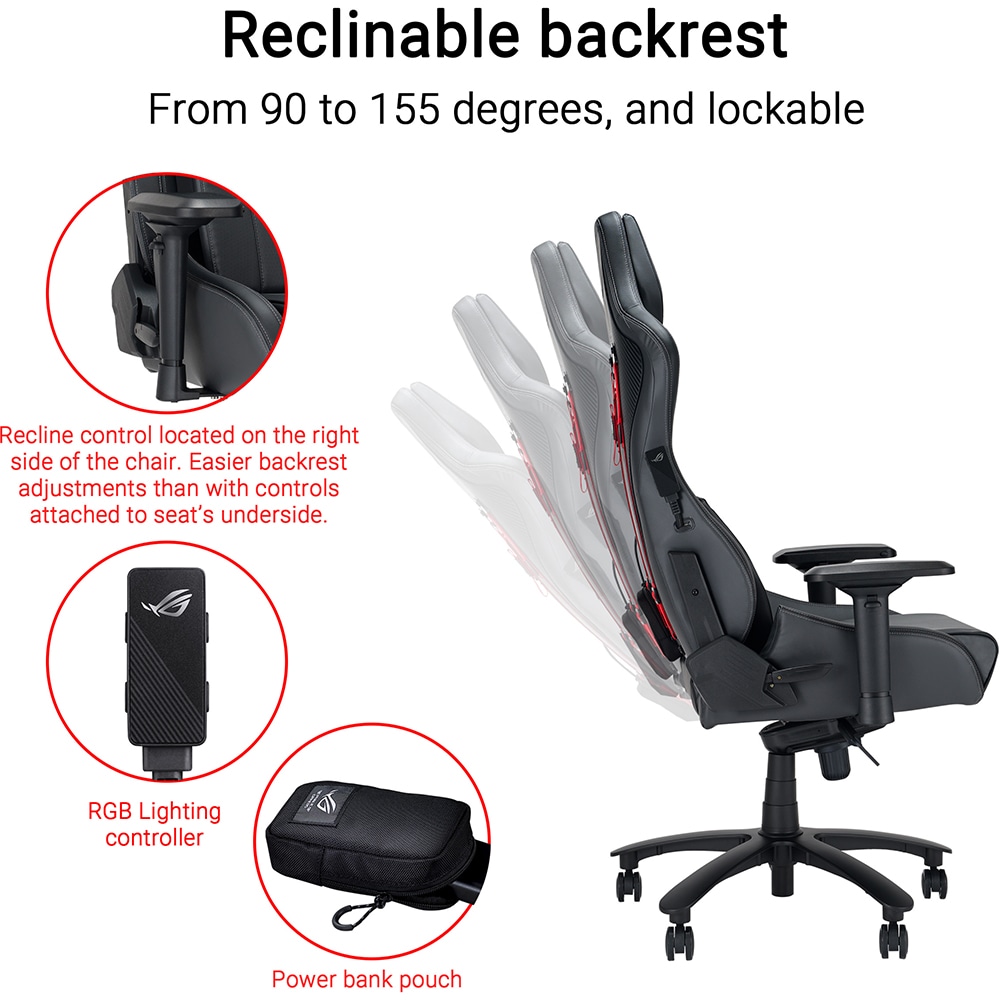 Scaun Gaming ASUS ROG Chariot X Wide SL301W, gri