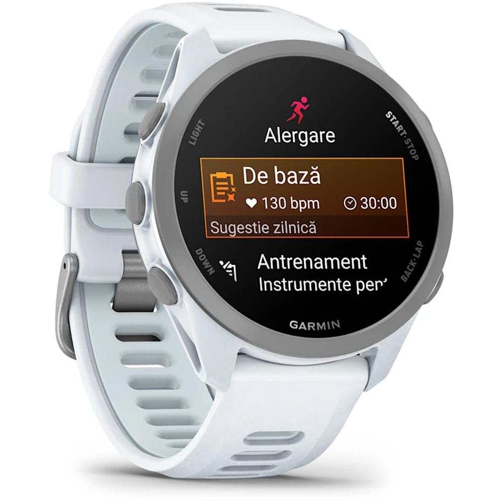 Smartwatch GARMIN Forerunner 170, 43mm, GPS, AMOLED, Android/iOS, silicon, Whitestone/Cloud Blue
