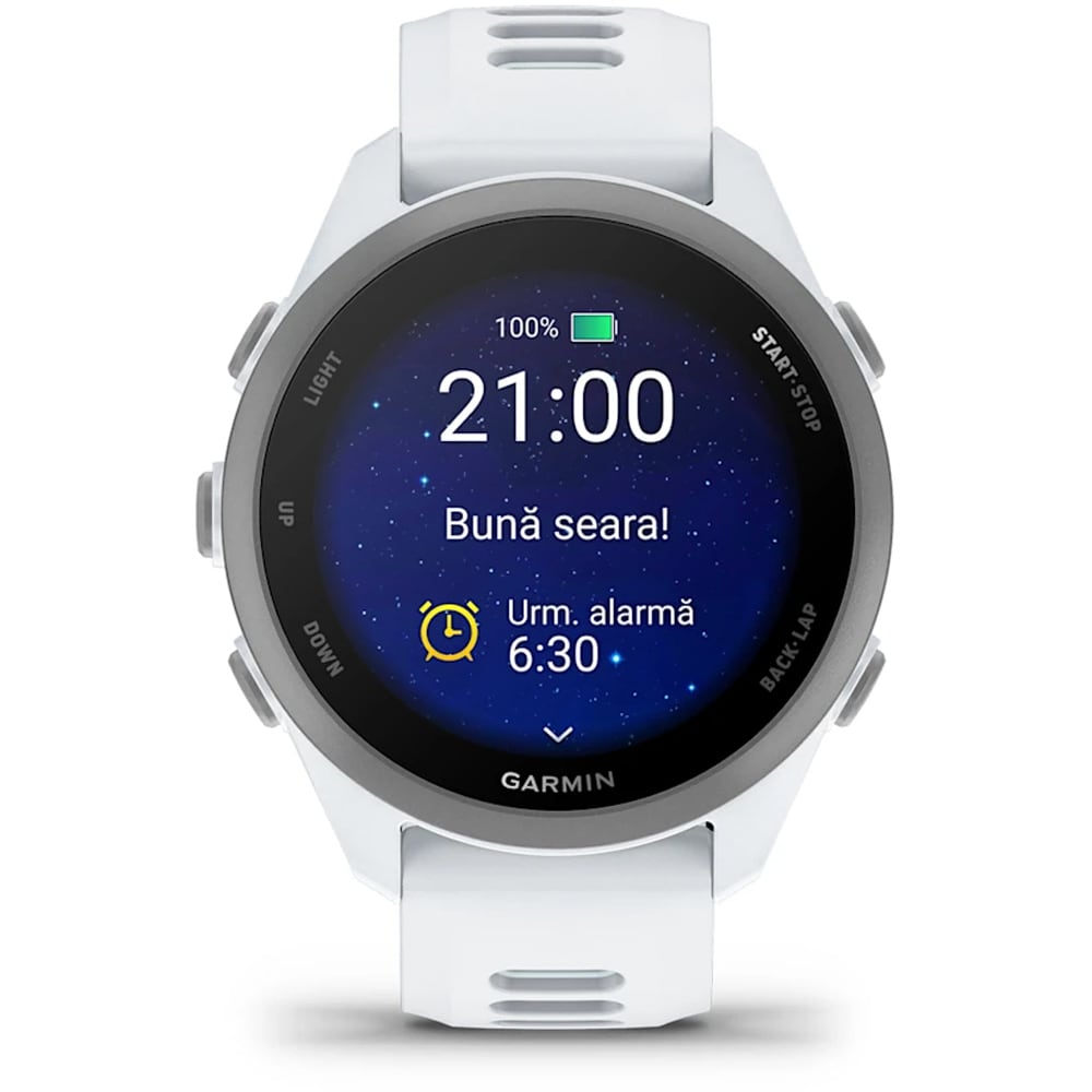 Smartwatch GARMIN Forerunner 170, 43mm, GPS, AMOLED, Android/iOS, silicon, Whitestone/Cloud Blue