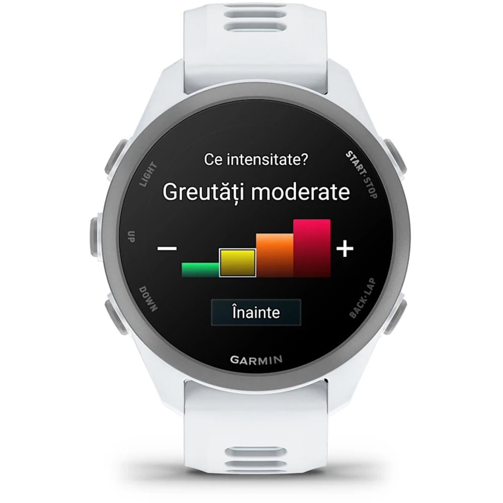 Smartwatch GARMIN Forerunner 170, 43mm, GPS, AMOLED, Android/iOS, silicon, Whitestone/Cloud Blue