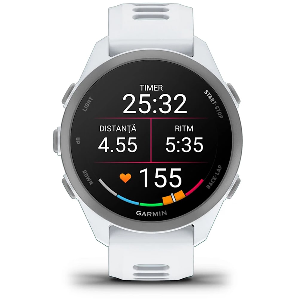 Smartwatch GARMIN Forerunner 170, 43mm, GPS, AMOLED, Android/iOS, silicon, Whitestone/Cloud Blue