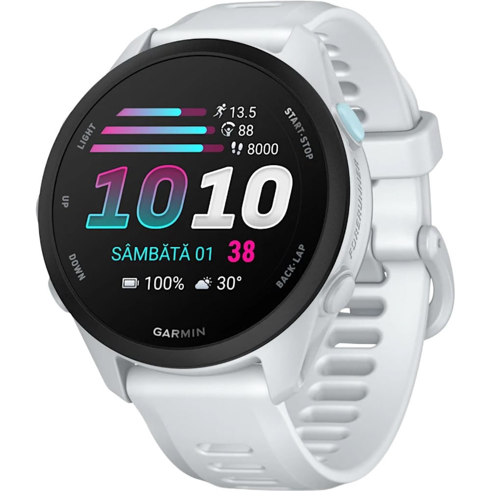 Smartwatch GARMIN Forerunner 70, 43mm, GPS, AMOLED, Android/iOS, silicon, Whitestone