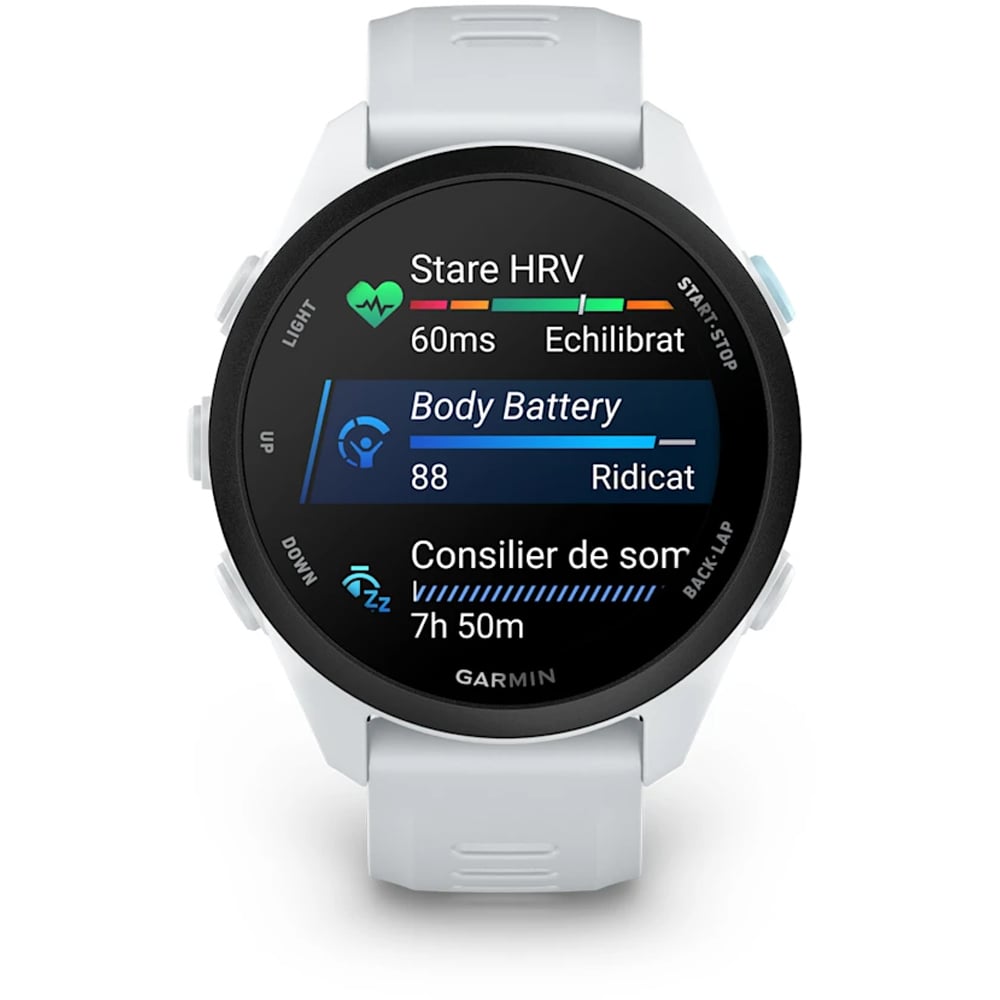 Smartwatch GARMIN Forerunner 70, 43mm, GPS, AMOLED, Android/iOS, silicon, Whitestone