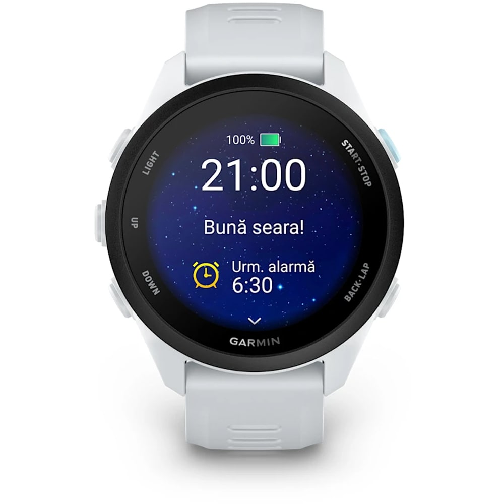 Smartwatch GARMIN Forerunner 70, 43mm, GPS, AMOLED, Android/iOS, silicon, Whitestone