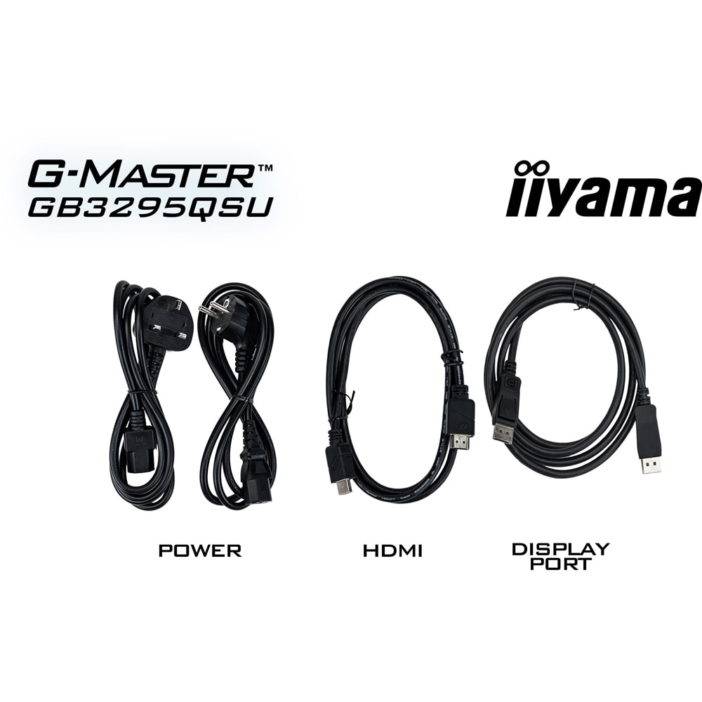 Monitor Gaming LED Fast IPS IIYAMA G-Master GB3272QSU-B1, 31.5", QHD, 180Hz, G-SYNC Compatible, negru