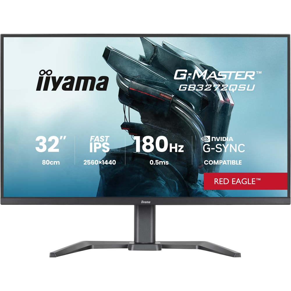 Monitor Gaming LED Fast IPS IIYAMA G-Master GB3272QSU-B1, 31.5", QHD, 180Hz, G-SYNC Compatible, negru