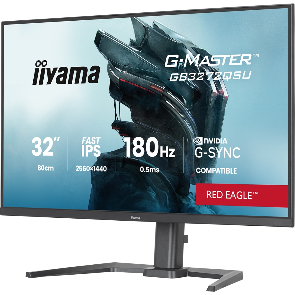 Monitor Gaming LED Fast IPS IIYAMA G-Master GB3272QSU-B1, 31.5", QHD, 180Hz, G-SYNC Compatible, negru
