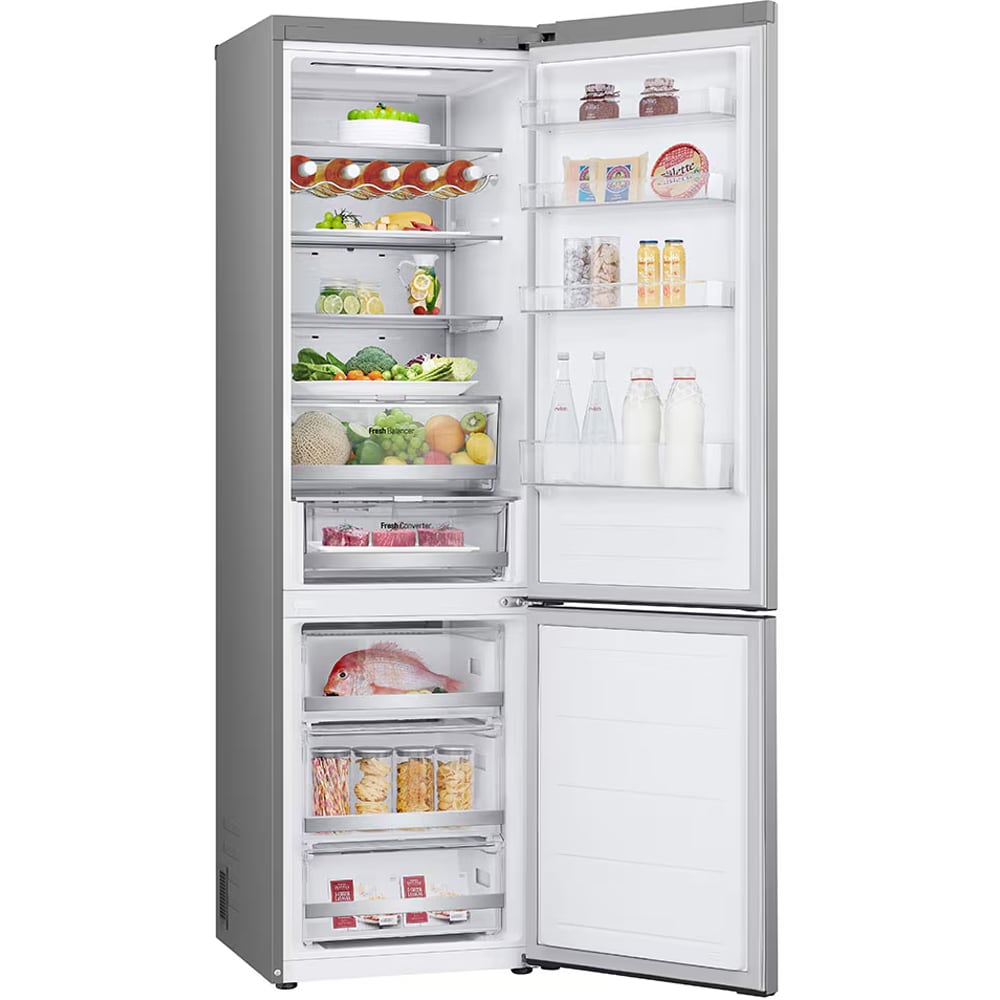 Combina frigorifica LG GBBS727CPY, No Frost, 375 l, H 203 cm, Clasa C, ThinQ, argintiu