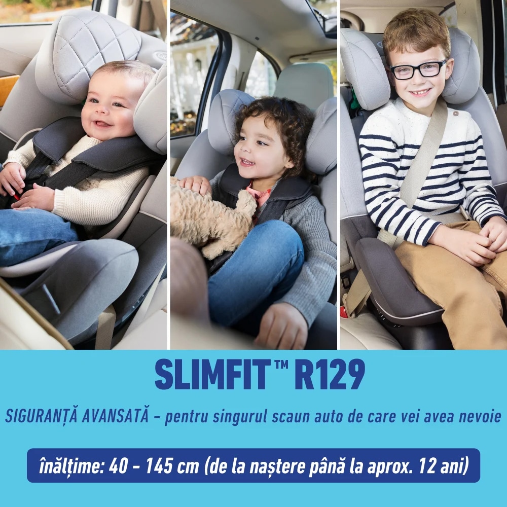 Scaun auto GRACO Slimfit GC2117ABMDN000, 5 puncte, 0-36 kg, i-Size, negru