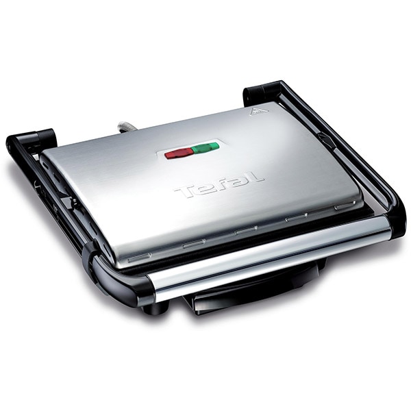 Gratar electric multifunctional TEFAL Inicio Grill GC241D38, 2000W, functie panini, argintiu-negru