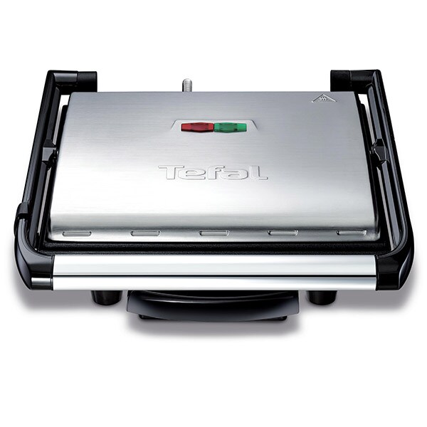Gratar electric multifunctional TEFAL Inicio Grill GC241D38, 2000W, functie panini, argintiu-negru