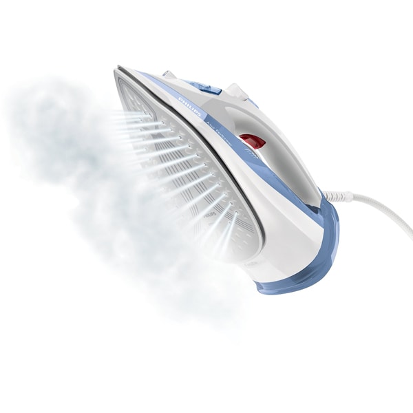 Fier de calcat PHILIPS Azur Performer GC3802/20, 2400W, 140g/min, 300ml, talpa SteamGlide, alb-albastru