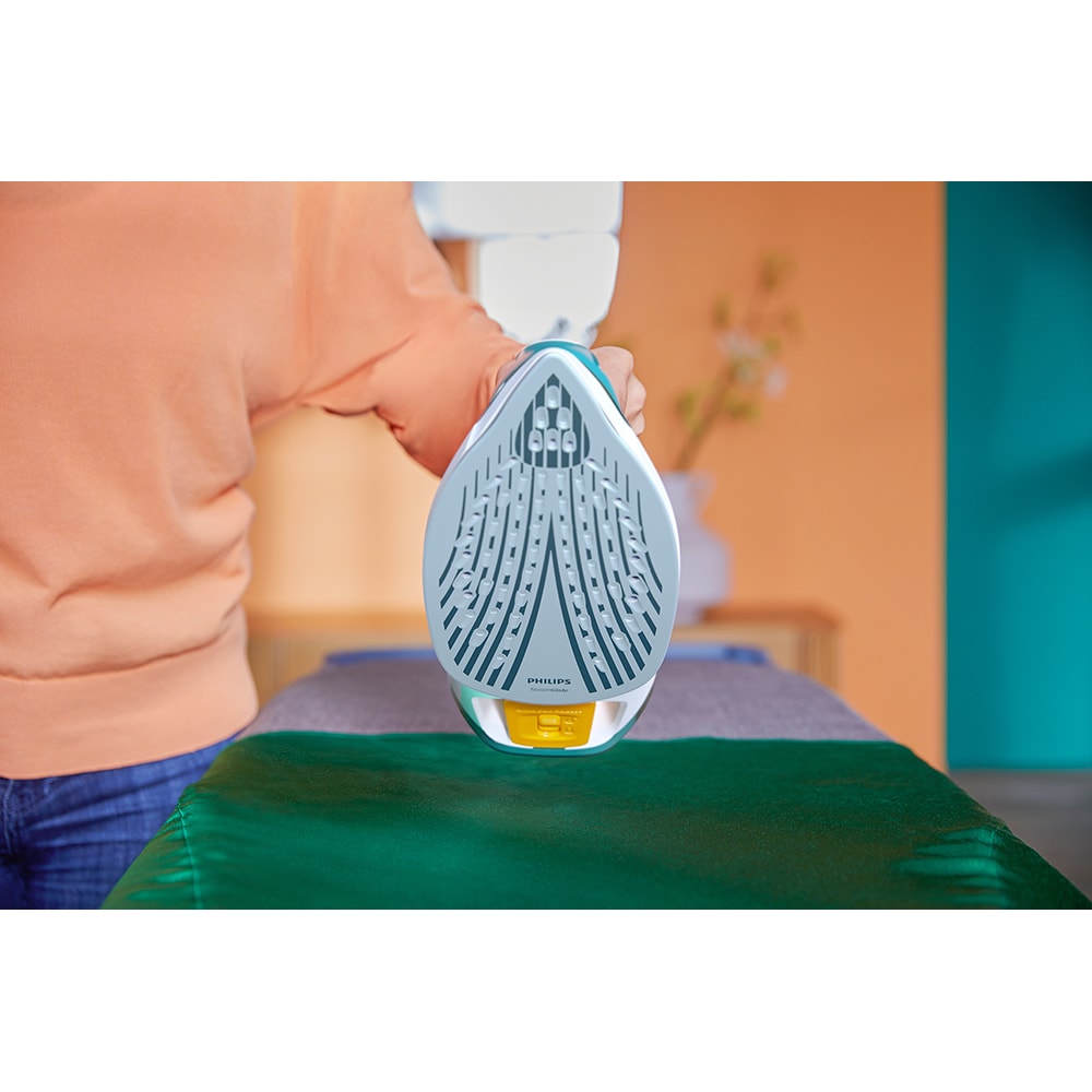Fier de calcat PHILIPS Azur GC4537/70, 2400W, 200g/min, talpa SteamGlide, verde-alb