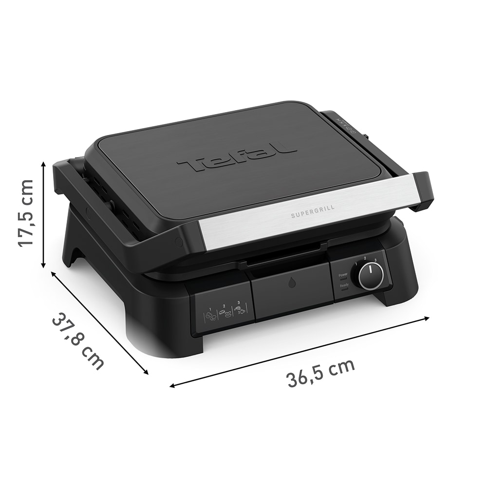 Gratar electric TEFAL SuperGrill 3in1 GC5108E0, 2000W, negru-argintiu