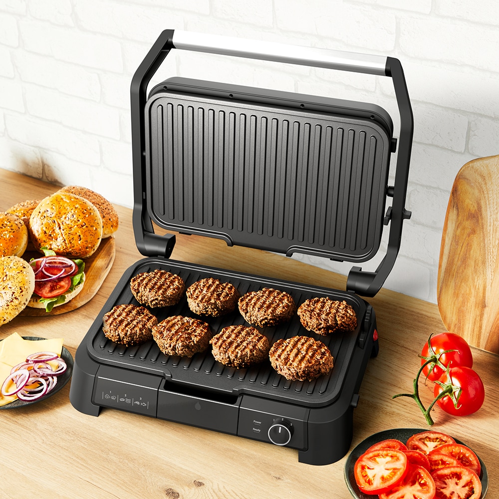 Gratar electric TEFAL SuperGrill 3in1 GC520DE0, 2200W, negru-argintiu