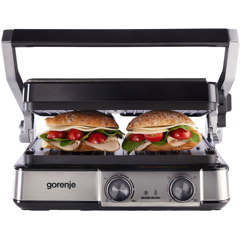 Gratar electric GORENJE GCG2000MT, 2000W, argintiu-negru