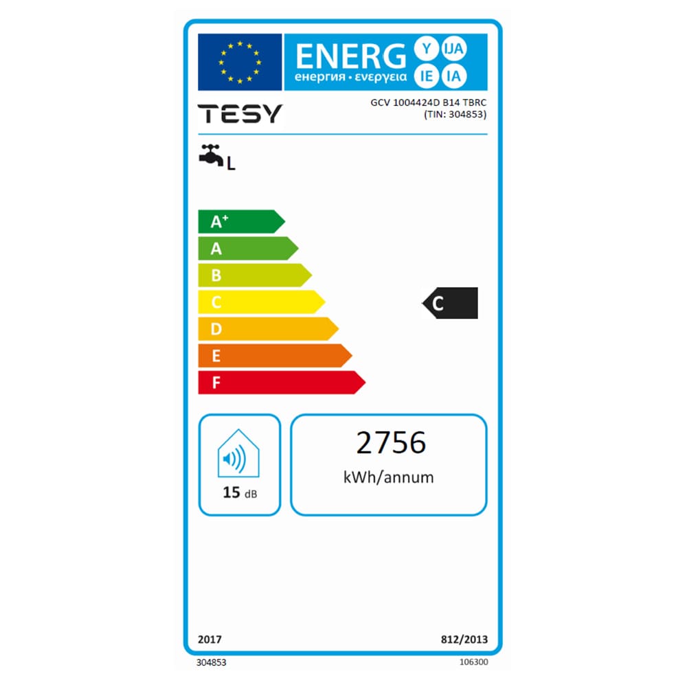 Boiler electric TESY Anticalc GCV 10044 24D B14 TBRC, 100l, 2400W, alb