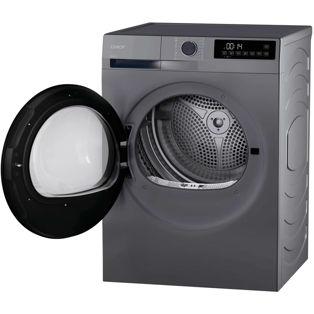 Uscator de rufe CANDY GD 9N2BR-S, Pompa de caldura, 9 kg, 16 programe, Clasa D, antracit