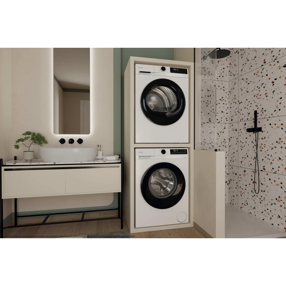 Uscator de rufe CANDY GD 9N2B-S, Pompa de caldura, 9 kg, 16 programe, Clasa D, alb