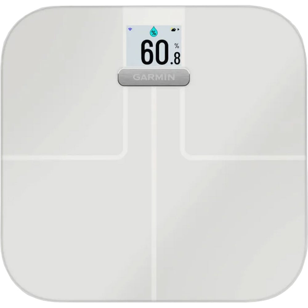 Cantar corporal Smart GARMIN Index S2, 180 kg, Wi-Fi, sticla securizata, alb